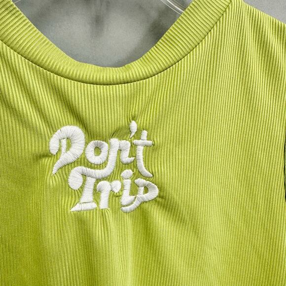 Don't Trip Mac Miller lime green wrap for ribbed mock neck tank top size small - Picture 3 of 14
